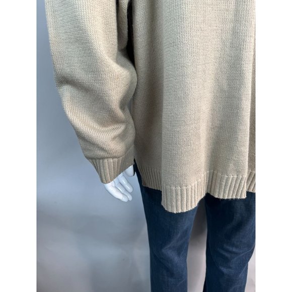 Virgola Uomo Patchwork Sweater Cardigan Size XL Beige Suede Suede, Ramie - Picture 11 of 16